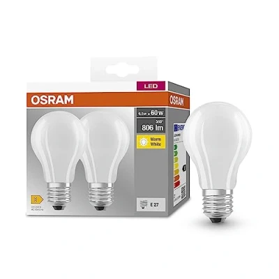 Immagine di OSRAM 4099854064074 LED (monocolore) ERP E (A G) E27 Forma cilindrica 6.5 W = 60 Bianco caldo (Ø x A) mm 2 pz.