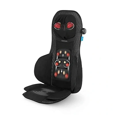 Immagine di medisana MCG 820 Coprisedile per massaggio shiatsu in gel, cuscinetto con funzione termica, 4 teste rotanti cervicale integrato, 3 livelli di intensità