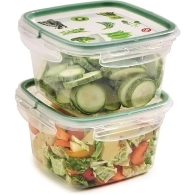 Immagine di Snips Set 2 Contenitori Per Cibi 2x1 LT Quadrato di Alimenti Made in Italy Bpa Free