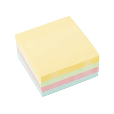 Immagine di D.RECT Foglietti Adesivi Set di 1 Pezzi 76x76mm Note Adesive 1x400 un Blocco Fogli Forniture per Ufficio Colore Pastello