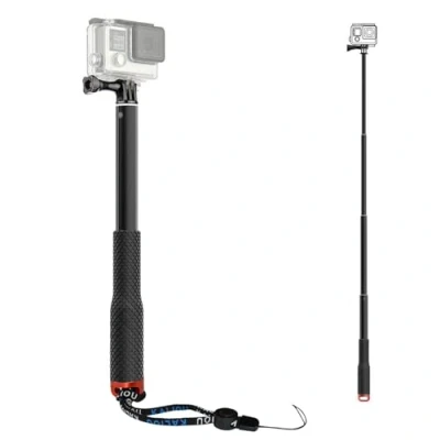 Immagine di TEKCAM Bastone Selfie Regolabile 11.8 37cm Alluminio Telescopico Monopiede Palo compatibile con GoPro Hero 13 12 11 10 9 AKASO EK7000 V50 COOAU WOLFANG Jadfezy impermeabile Action Camera Stick