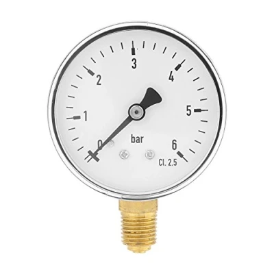 Immagine di 1/4&quot; NPT 60mm Manometro Idraulico ad Aria Mini Quadrante a Montaggio Laterale 0 6 bar