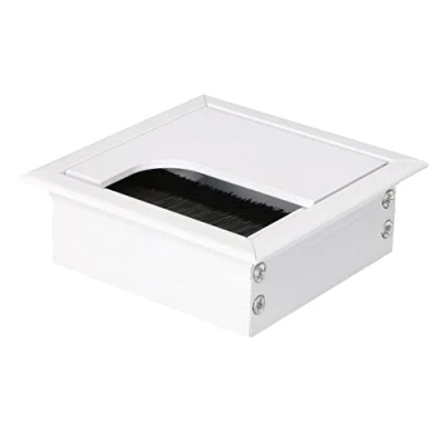 Immagine di KOTARBAU® passacavo in alluminio, 80 x mm, per mobili, colore bianco, rettangolare anodizzato