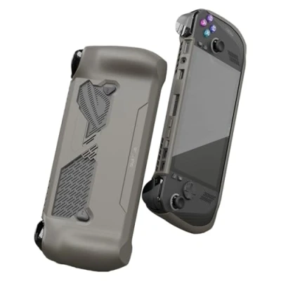 Immagine di Skull &amp; Co. GripCase Ally for ROG X: A Soft Protective Case with Textured Grips Full Protection And Stand, Shock Absorption Non Slip Anti Scratch Cover Design Coyote Gray