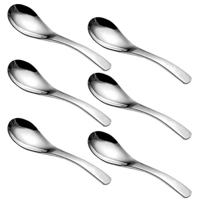 Immagine di SourceTon Set di 6 cucchiai da minestra, resistenti, in acciaio inox, 14 cm