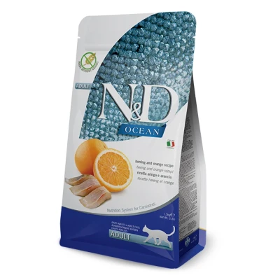 Immagine di Farmina N&amp;D Ocean Grain Free Adult Cat Aringa e Arancia Set %: 2 x 5 kg
