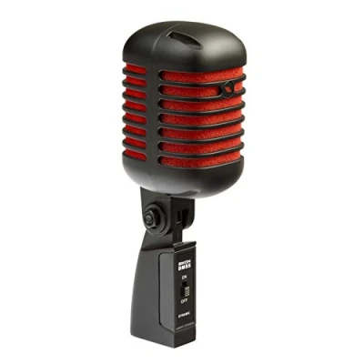Immagine di Proel EIKON DM55V2RDBK Microfono Dinamico Cardioide Professionale Vintage in metallo, Edizione Nero/Rosso (EIKONDM55V2 RDBK)