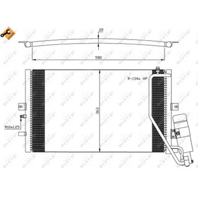 Immagine di NRF EASY FIT 35558 Condensatore con essiccatore, anello tenuta 11,8 8,5 Alluminio 580