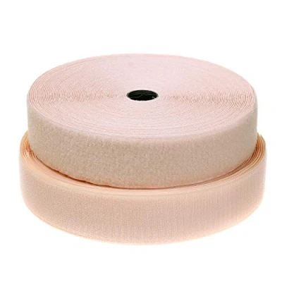 Immagine di TUKA 25mx50mm Nastro Gancio e anello da cucire, non adesivo Hook &amp; Loop striscia, Cucire On Magico Strisce Ideale per abiti 25m nastro, larghezza 50mm, Beige, TKB5030 Beige