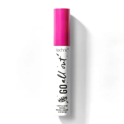 Immagine di Technic Mascara Go All Out, lunghezza e definizione allungante con pennello flessibile affusolato per perfette. Formula vegana di color nero intenso. 13 ml