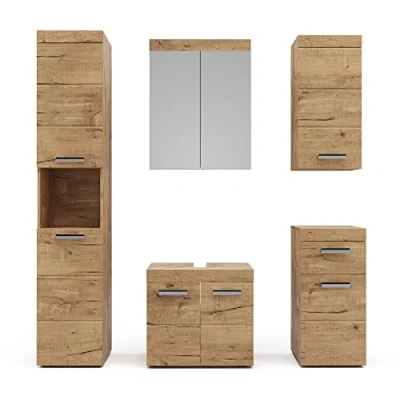 Immagine di Vicco set mobili bagno Luna, Quercia Wotan, 5 parti