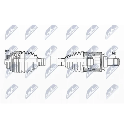 Immagine di NTY NPW BM 182 Albero motore / Semiasse Assale posteriore Sx 668
