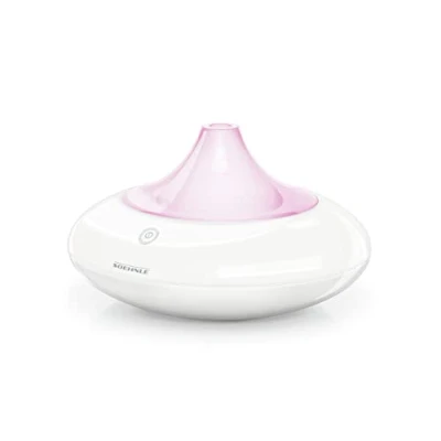 Immagine di Soehnle Design Aroma diffusore Ravenna in bianco con tecnologia di nebulizzazione a ultrasuoni, nebulizzatore per la profumazione acqua e olio profumato, aromi cambio colore
