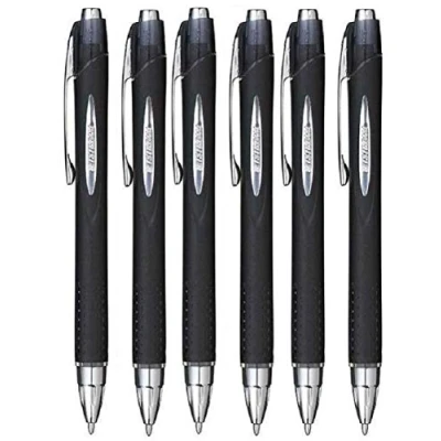 Immagine di Uni Ball penna rollerball nera Jetstream retrattile larga 1 mm, punta SXN 210 (confezione da 6)