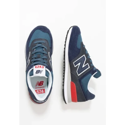 Immagine di New Balance 574 Sneakers basse Stone blue outerspace (ML574EAE), Taglia: 43, (ml574eae) Pelle e tessuto