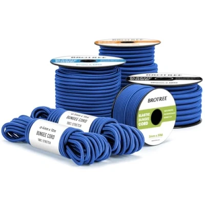 Immagine di Brotree Corda Elastica 4mm x 20m Blu Gomma Elastici per Teloni Allenare Barca