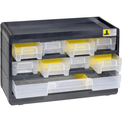 Immagine di Allit 458080 Armadietto porta minuteria VarioPlus Basic 15 (L x A P) 300 190 135 mm Nero, Giallo 1 pz.