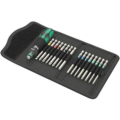 Immagine di Wera Kraftform Kompakt 60 Tool Finder 05059303001 Kit inserti 17 parti Croce Phillips, Pozidriv, TORX, Esagonale, Taglio incl. Cacciavite portainserti