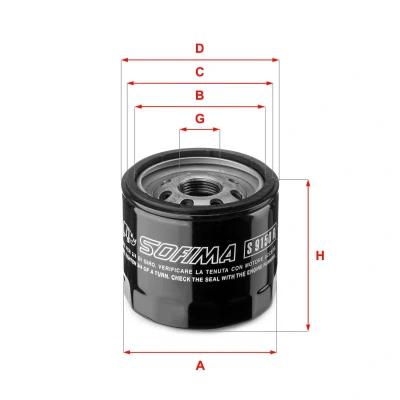Immagine di SOFIMA S 9150 R Filtro olio M 20 X 1,5 con una valvola blocco arretramento ad avvitamento FIAT: Panda II Hatchback, Punto Hatchback