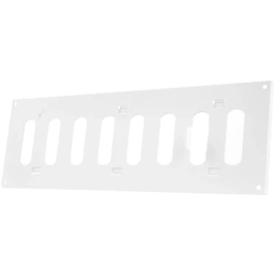 Immagine di Vent Systems 300 x 100 mm bianco griglia di ventilazione regolabile con per insetti. Applicazioni HVC, riscaldamento, raffreddamento e ventilazione. Copertura sfiato interna ed esterna.