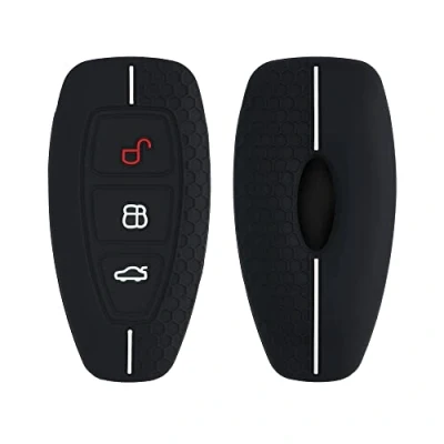 Immagine di kwmobile Custodia Coprichiave Compatibile con Ford 3 tasti Keyless Go Cover Copri Telecomando Chiave Auto Chiavi Macchina nero/bianco