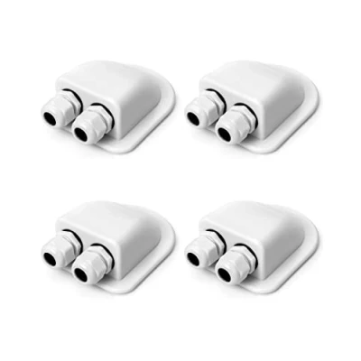Immagine di QWORK® Pssacavo per Tetto, IP68 Impermeabile Doppio Cavo di Ingresso Resistente agli Agenti atmosferici, Camper Caravan Barca Solare, passacavo ABS, 4 Pezzi