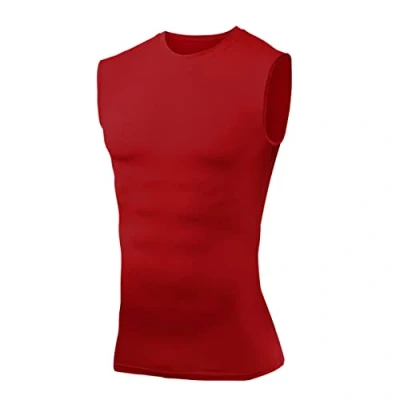 Immagine di PowerLayer da Uomo E Ragazzi Compression Baselayer Vest Top Senza Maniche sotto Maglia Rosso, S (6 8 Anni)