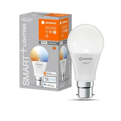 Immagine di LEDVANCE Lampada LED intelligente con tecnologia WiFi, B22d base ottica opaca ,Colore della luce modificabile (2700K 6500K), 806 Lumen, sostituzione delle lampade 60W, , 4 Confezione