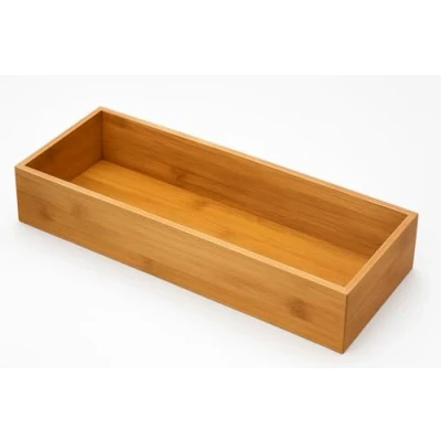 Immagine di Range Posate in bambù naturale, organizer per cassetti da cucina, resistente, durevole, ecologico (38 x 15 7 cm)