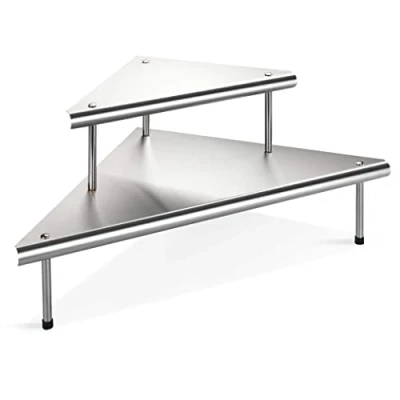 Immagine di Maximex Scaffale angolare da Cucina Massivo Trio, con 3 Ripiani, salvaspazio, in Acciaio Inox, 50 x 31 cm
