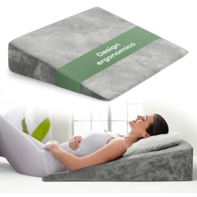Immagine di cuscino antireflusso adulto da Lettura con Memory Foam sollevatore ergonomico, a cuneo per letto e divano gambe Schiena, neonato, reflusso gastroesofageo