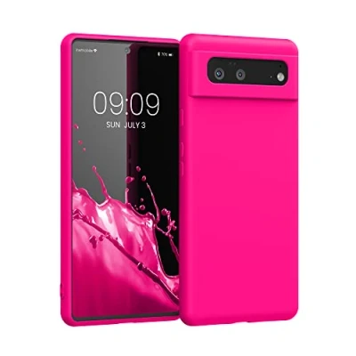 Immagine di kwmobile Custodia Compatibile con Google Pixel 6 Cover Back Case per Smartphone in Silicone TPU Protezione Gommata rosa shocking