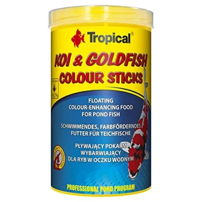 Immagine di KOI&amp;GOLDFISH COLOUR STICKS 1000ml / 80g è un mangime galleggiante completo che esalta i colori per tutte le Koi colorate