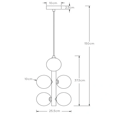 Immagine di Lucide Lampada a sospensione Tycho, 6 luci nero/fumè