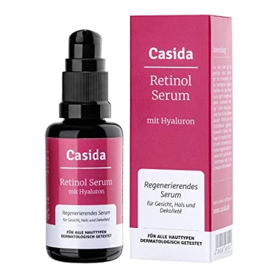Immagine di Casida siero Retinolo con Acido Ialuronico viso di rigenerazione alto dosato ialuronico, vitamina C e per viso, occhi, collo Decolleté la qualità della farmacie 30ml
