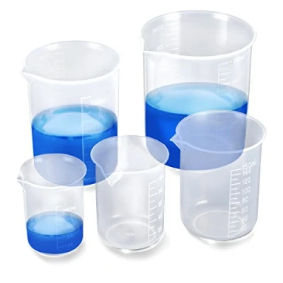 Immagine di 5 Pcs Misurini Graduati Trasparente Dosatore Misurino per Misura Liquidi Cucina Laboratorio Beaker 50ml 100ml 150ml 250ml 500ml