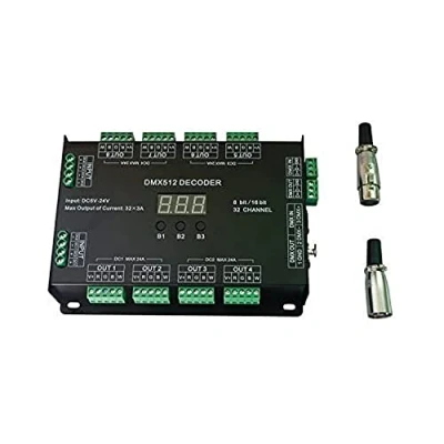 Immagine di 32CH RGBW DMX512 Decoder 8 Bit/16 Bit LED Controller 32 Channels Driver Strip Light DIM/CT/RGB/RGBW Controllder DC5V 24V