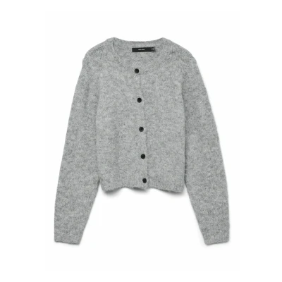 Immagine di Vero Moda Vmnovah Oneck Button NOOS Cardigan, Donna, Taglia: XS, Medium grey melange