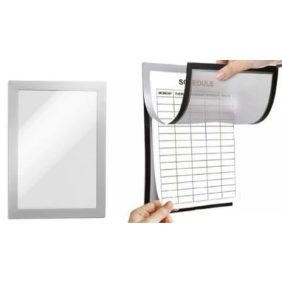 Immagine di GUTE LINES Cornici Magnetiche A4 / A5, Cornice Magnetica Autoadesiva, Informazioni argento, Autoadesivo con Chiusura per Foto Bacheche Manifesti Poster (3PCS x A4)