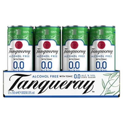 Immagine di Tanqueray 0.0 Premix Gin &amp; Tonic Zero, Pack di 12 Lattine da 250 ml