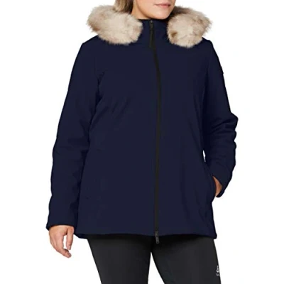 Immagine di CMP Giacca in softshell medio lunga da donna con cappuccio fisso, Black Blue, 46