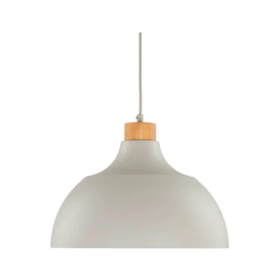Immagine di Lampada a sospensione Envostar Kaitt, dettaglio in legno, Ø 34 cm, beige