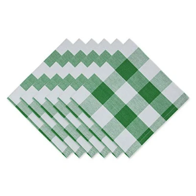 Immagine di DII Buffalo Check Collection, set da tavolo Classic Farmhouse, di tovaglioli, 20 x 20, verde e bianco, 6 pezzi