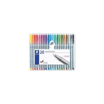 Immagine di Staedtler 334 SB20 triplus Fineliner Triangolare, 0,3 mm, 20 Pezzi in espositore Box