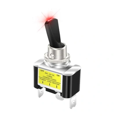 Immagine di LEVSEB Interruttore a levetta per auto, 12 V, 30 A, rosso, con illuminazione LED, solo Volt, SPST on/off, 2 posizioni, 3 poli camion, barche ASW 07D