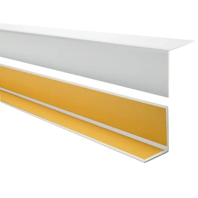 Immagine di Quest Paraspigoli con profilo angolare in PVC, autoadesivo, listello angolare, da 200 cm e 35 x 18 mm, grigio