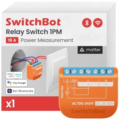 Immagine di Interruttore WiFi compatibile con Alexa/Apple Home/Google Home, modulo di commutazione relè ripetitore Bluetooth integrato, e Wi Fi 2,4 GHz (1PM)