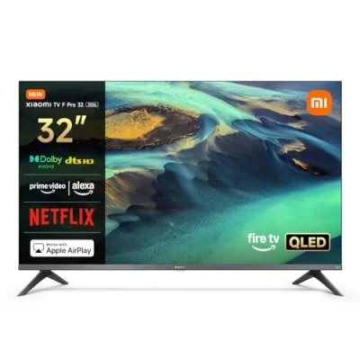 Immagine di Xiaomi TV F Pro 32, 32 pollici (81 cm), QLED, Smart TV, Fire Triple Tuner DVB C/S/S2/T/T2,Dolby Audio, DTS Virtual:X, HD, Controllo Vocale Alexa, Compatibile con Apple AirPlay