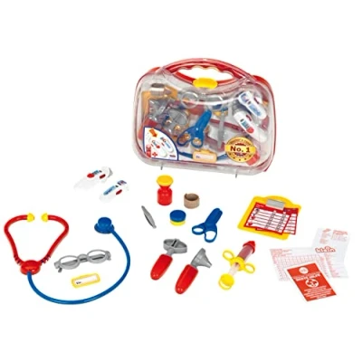 Immagine di Theo Klein 4322 valigetta da dottore n. 1 I Resistente con tanti accessori Gli includono cardiofrequenzimetro e termometro a batteria, stetoscopio, siringa tant&#039;altro. Giocattoli per bambini dai 3 anni in su