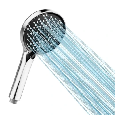 Immagine di Cobbe Soffione Doccia a Risparmio d&#039;Acqua, Doccetta ad Alta Pressione con 3 Tipi di Getto, Grande Funzione Anticalcare, Nero/Cromato